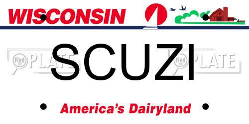 SCUZI Wisconsin License Plate