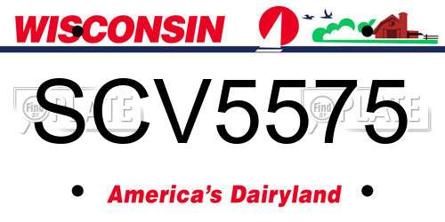 SCV5575 Wisconsin License Plate
