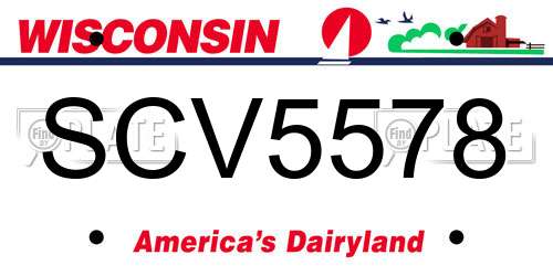 SCV5578 Wisconsin License Plate