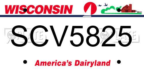 SCV5825 Wisconsin License Plate