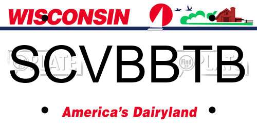 SCVBBTB Wisconsin License Plate