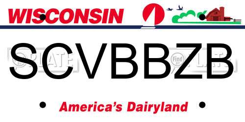 SCVBBZB Wisconsin License Plate