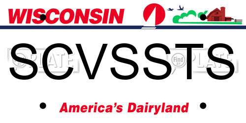 SCVSSTS Wisconsin License Plate