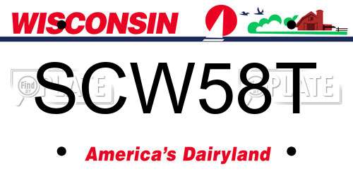 SCW58T Wisconsin License Plate
