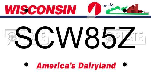 SCW85Z Wisconsin License Plate