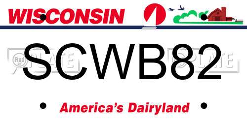 SCWB82 Wisconsin License Plate