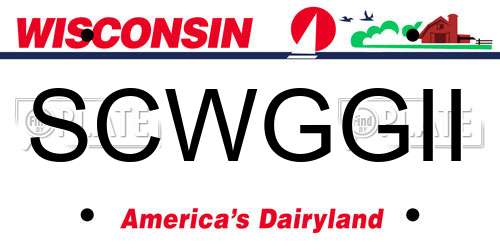 SCWGGII Wisconsin License Plate