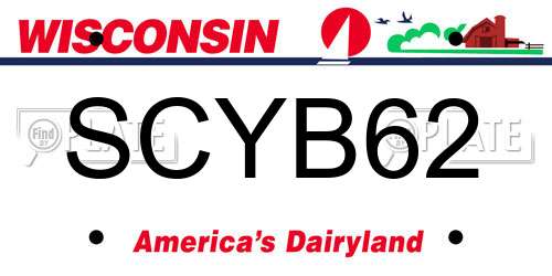 SCYB62 Wisconsin License Plate