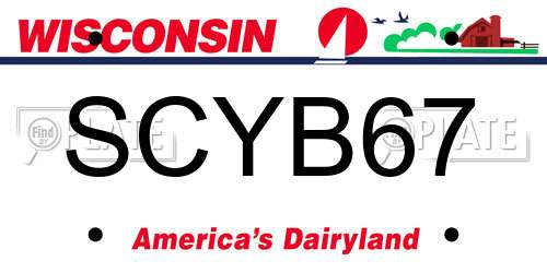 SCYB67 Wisconsin License Plate