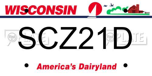 SCZ21D Wisconsin License Plate