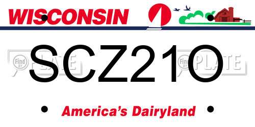 SCZ21O Wisconsin License Plate