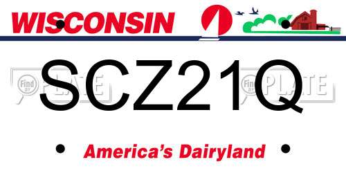 SCZ21Q Wisconsin License Plate
