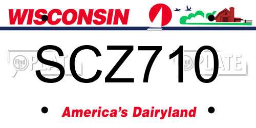 SCZ710 Wisconsin License Plate