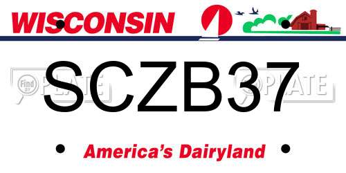 SCZB37 Wisconsin License Plate