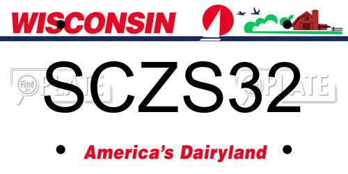 SCZS32 Wisconsin License Plate
