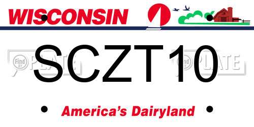SCZT10 Wisconsin License Plate