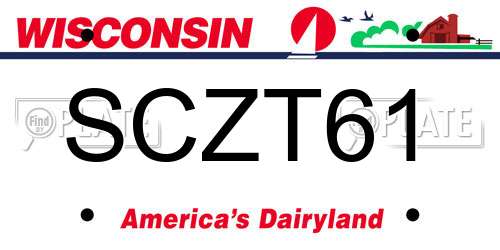 SCZT61 Wisconsin License Plate