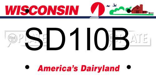 SD1I0B Wisconsin License Plate