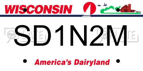 SD1N2M Wisconsin License Plate