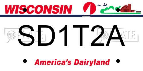 SD1T2A Wisconsin License Plate