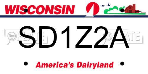 SD1Z2A Wisconsin License Plate