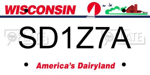 SD1Z7A Wisconsin License Plate