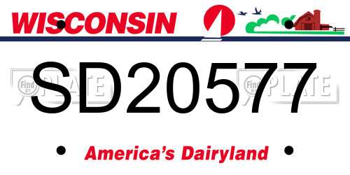 SD20577 Wisconsin License Plate