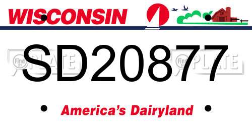 SD20877 Wisconsin License Plate