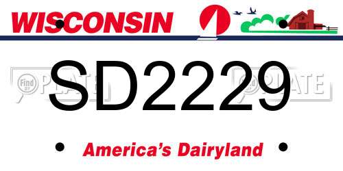 SD2229 Wisconsin License Plate
