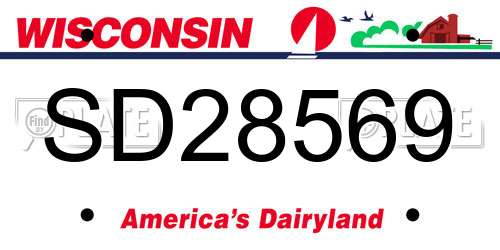 SD28569 Wisconsin License Plate