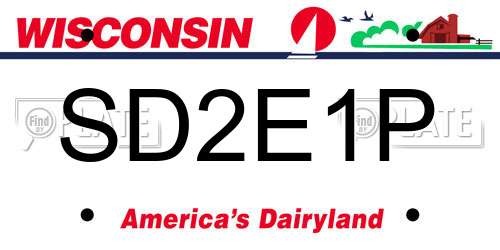 SD2E1P Wisconsin License Plate