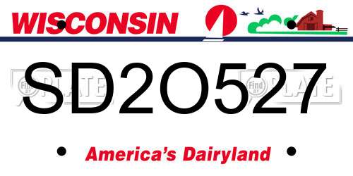 SD2O527 Wisconsin License Plate