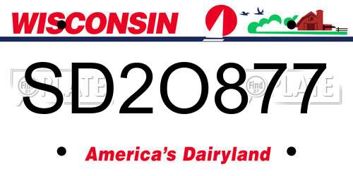 SD2O877 Wisconsin License Plate