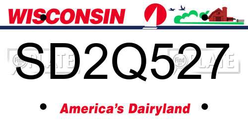 SD2Q527 Wisconsin License Plate