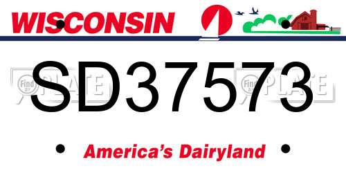 SD37573 Wisconsin License Plate