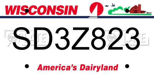 SD3Z823 Wisconsin License Plate