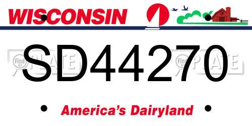 SD44270 Wisconsin License Plate