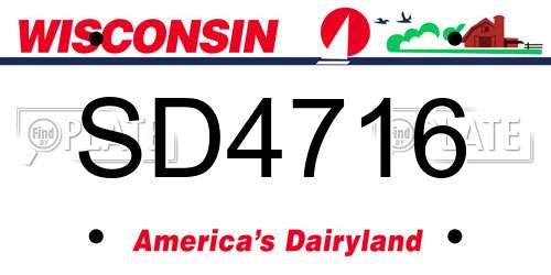 SD4716 Wisconsin License Plate