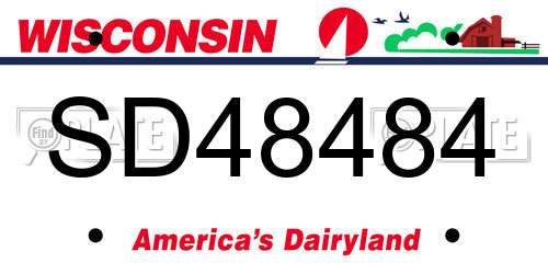 SD48484 Wisconsin License Plate
