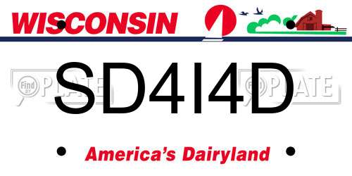 SD4I4D Wisconsin License Plate
