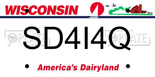 SD4I4Q Wisconsin License Plate