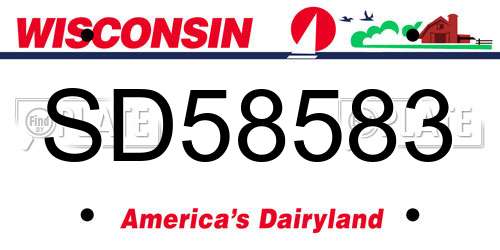 SD58583 Wisconsin License Plate