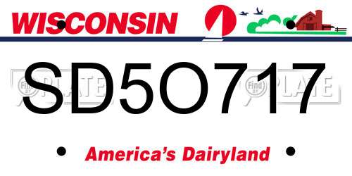 SD5O717 Wisconsin License Plate