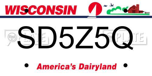 SD5Z5Q Wisconsin License Plate
