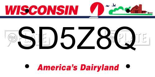 SD5Z8Q Wisconsin License Plate