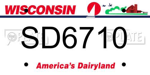SD6710 Wisconsin License Plate