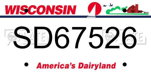 SD67526 Wisconsin License Plate