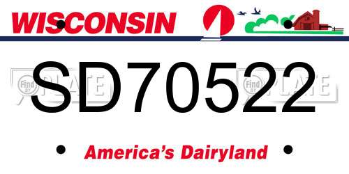 SD70522 Wisconsin License Plate