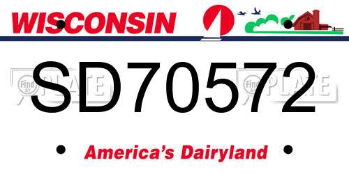 SD70572 Wisconsin License Plate