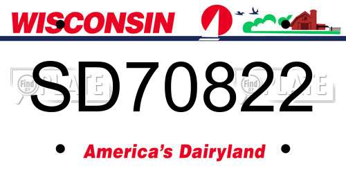 SD70822 Wisconsin License Plate